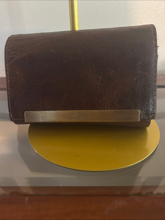 Patricia Nash Handbags - Patricia Nash Brown Leather Trifold Wallet with Gold Accent
